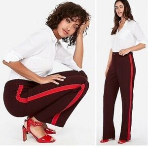 Express Wide Leg Red Stipe Dress Pant